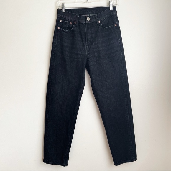 American Eagle 90's Boyfriend black jeans Size 2 grey retro mom dad relaxed high - Picture 1 of 14